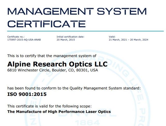 optics certifications
